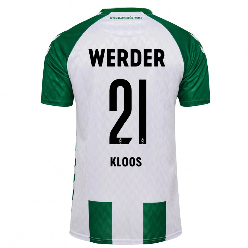 Danxen Homme Maillot Arthur Kloos #21 Vert Blanc Tenues Domicile 2026/27 T-Shirt