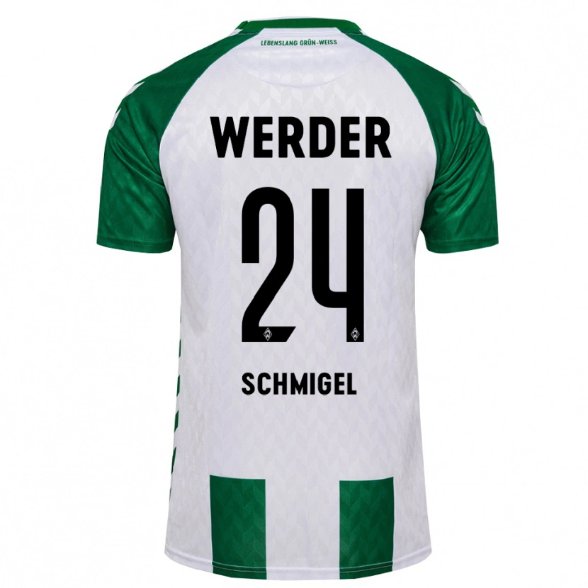 Danxen Homme Maillot Romeo Schmigel #24 Vert Blanc Tenues Domicile 2026/27 T-Shirt