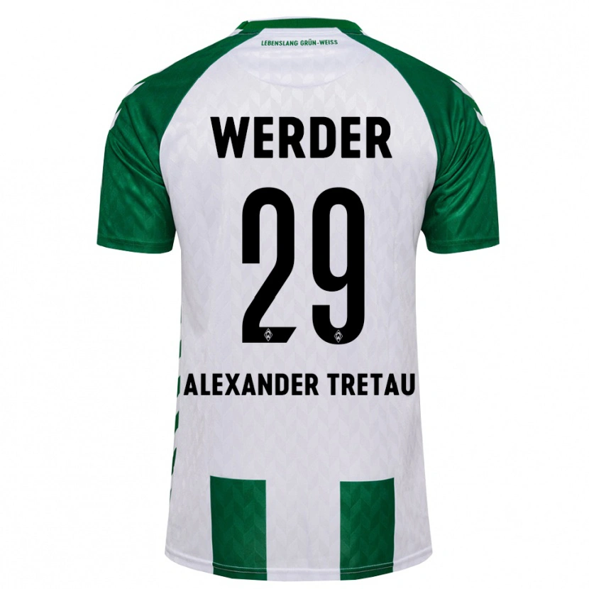 Danxen Homme Maillot Hans Alexander Tretau #29 Vert Blanc Tenues Domicile 2026/27 T-Shirt