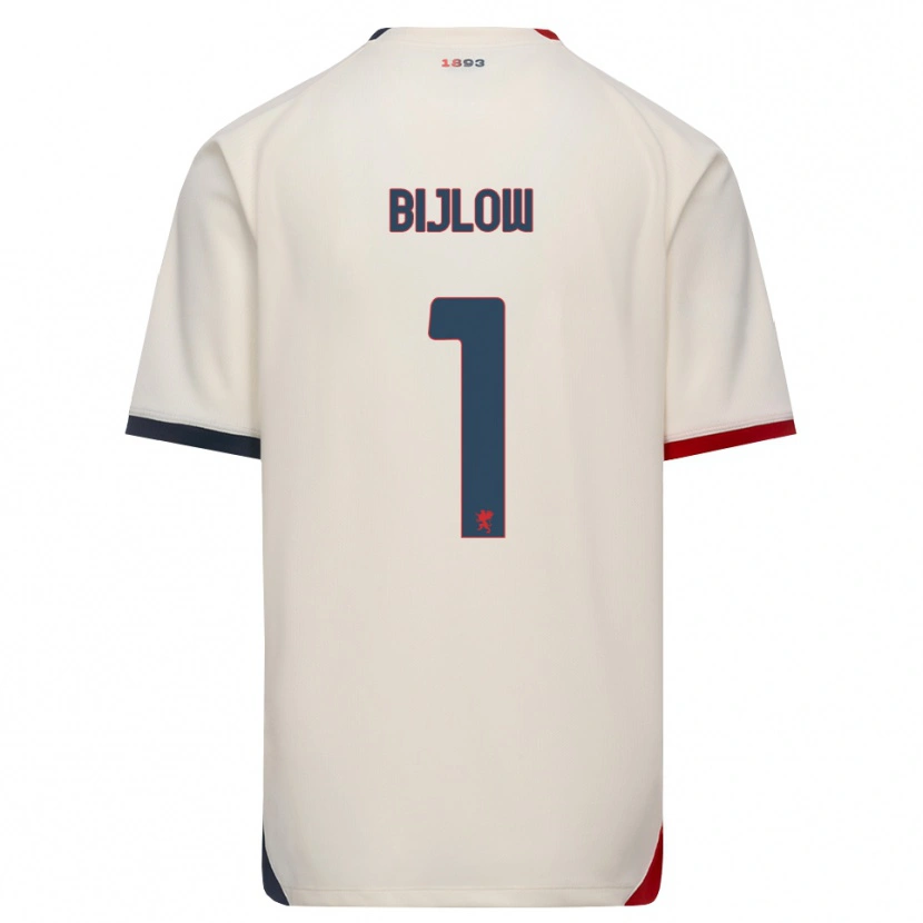 Danxen Homme Maillot Justin Bijlow #1 Blanc Cassé Rouge Tenues Extérieur 2026/27 T-Shirt