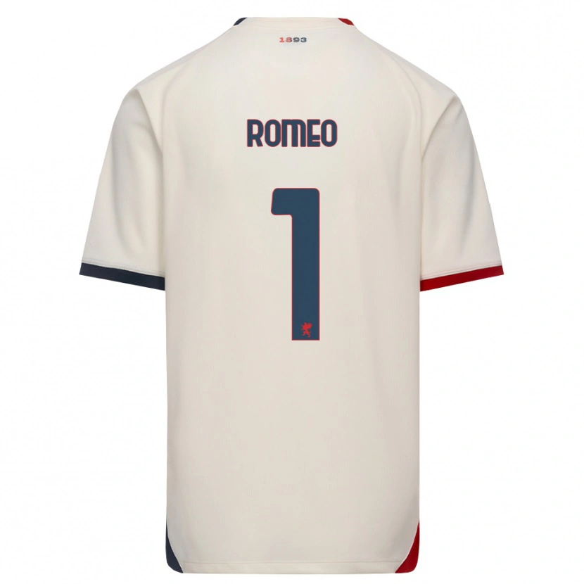 Danxen Homme Maillot Emanuele Romeo #1 Blanc Cassé Rouge Tenues Extérieur 2026/27 T-Shirt