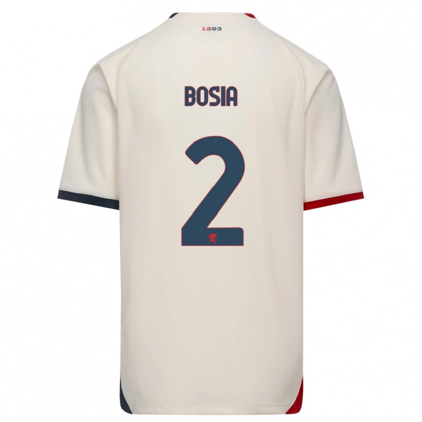 Danxen Homme Maillot Davide Bosia #2 Blanc Cassé Rouge Tenues Extérieur 2026/27 T-Shirt