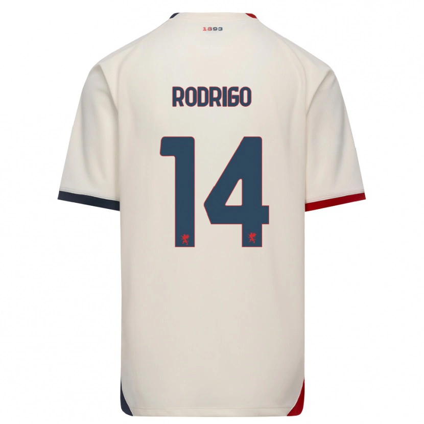 Danxen Homme Maillot Rodrigo Delgado De Albuquerque #14 Blanc Cassé Rouge Tenues Extérieur 2026/27 T-Shirt