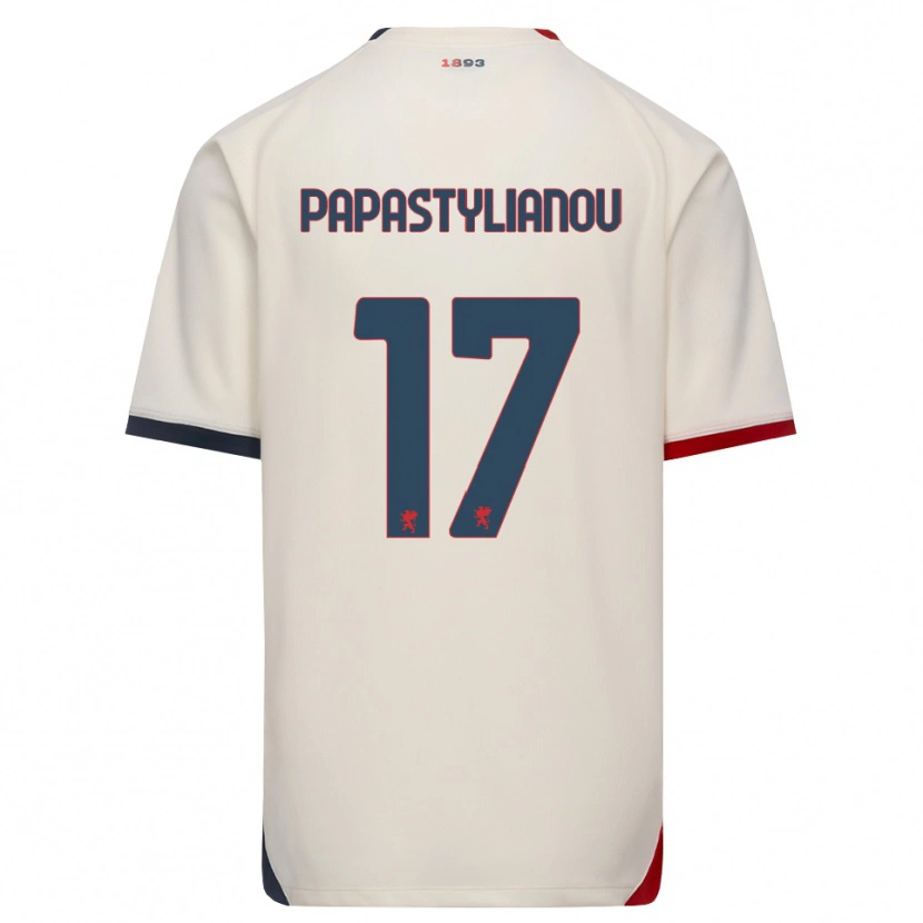 Danxen Homme Maillot Lysandros Andreas Papastylianou #17 Blanc Cassé Rouge Tenues Extérieur 2026/27 T-Shirt