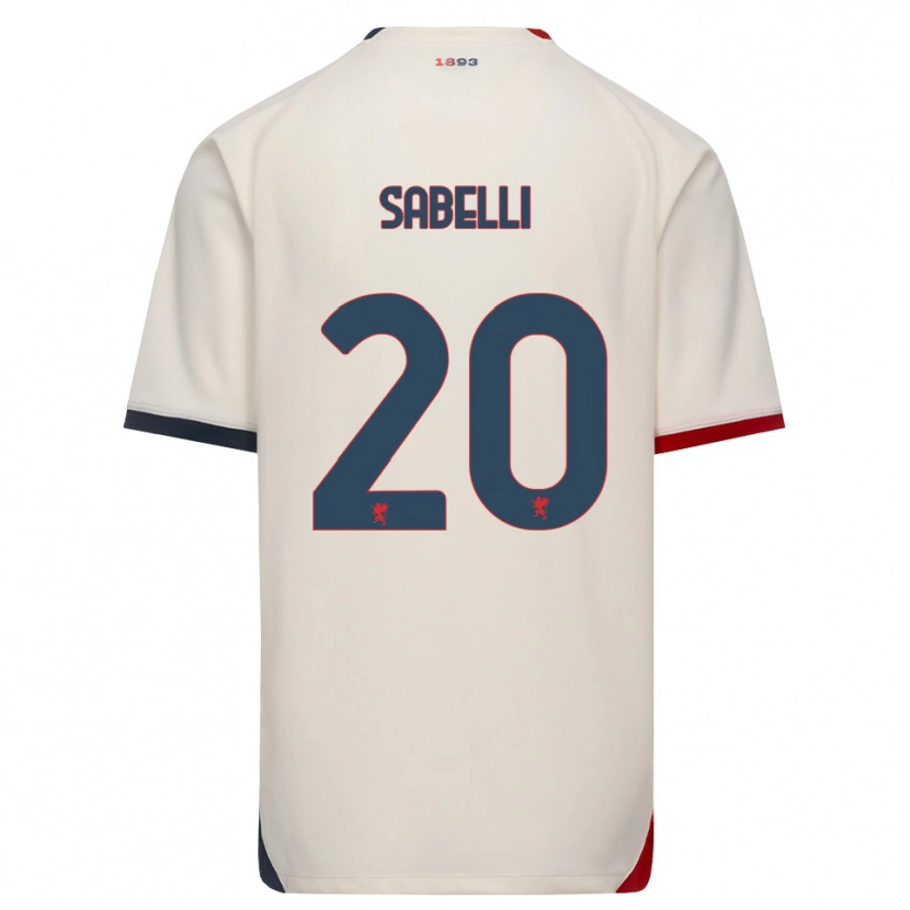 Danxen Homme Maillot Stefano Sabelli #20 Blanc Cassé Rouge Tenues Extérieur 2026/27 T-Shirt