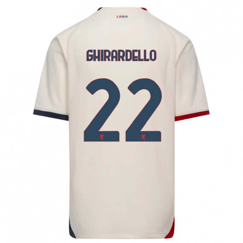 Danxen Homme Maillot Tommaso Ghirardello #22 Blanc Cassé Rouge Tenues Extérieur 2026/27 T-Shirt