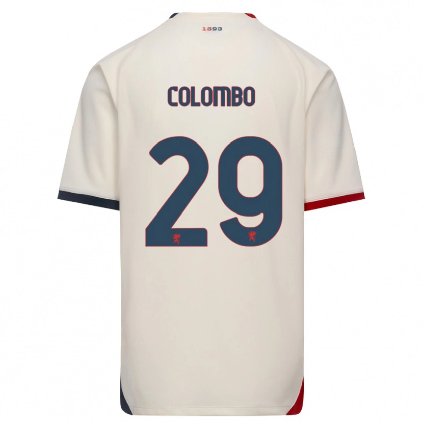 Danxen Homme Maillot Lorenzo Colombo #29 Blanc Cassé Rouge Tenues Extérieur 2026/27 T-Shirt