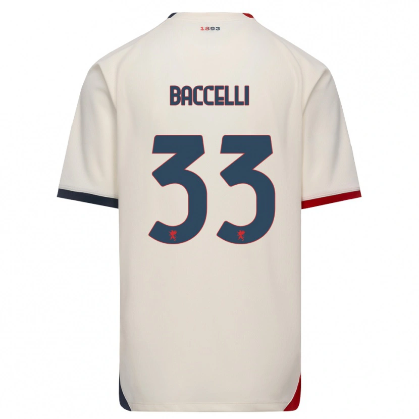 Danxen Homme Maillot Pietro Baccelli #33 Blanc Cassé Rouge Tenues Extérieur 2026/27 T-Shirt