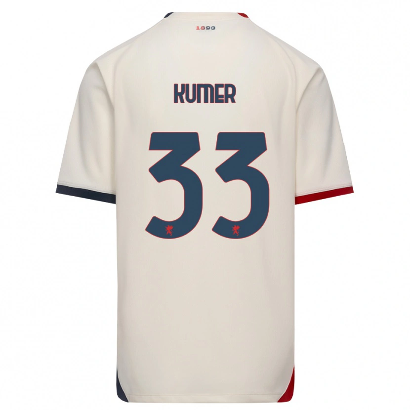 Danxen Homme Maillot Alin Kumer Celik #33 Blanc Cassé Rouge Tenues Extérieur 2026/27 T-Shirt