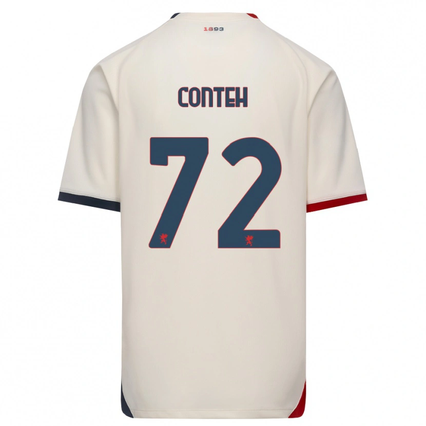 Danxen Homme Maillot Seediya Conteh #72 Blanc Cassé Rouge Tenues Extérieur 2026/27 T-Shirt