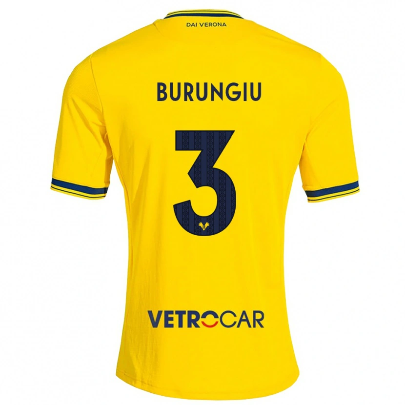 Danxen Homme Maillot Luca Burungiu #3 Jaune Rouge Tenues Extérieur 2026/27 T-Shirt
