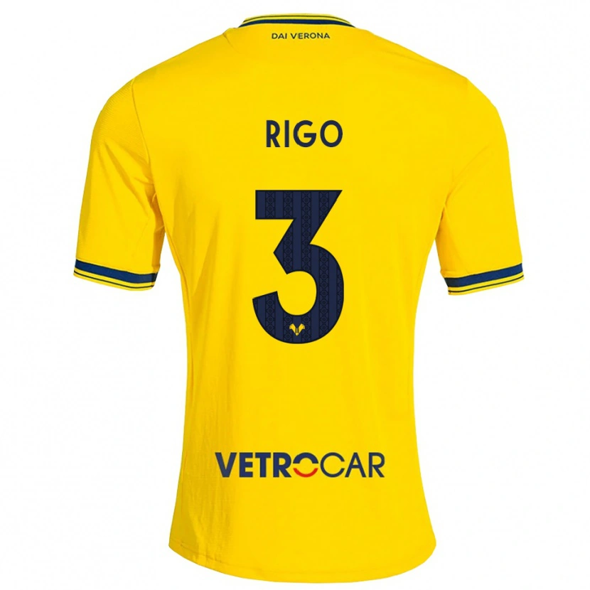 Danxen Homme Maillot Mattia Rigo #3 Jaune Rouge Tenues Extérieur 2026/27 T-Shirt