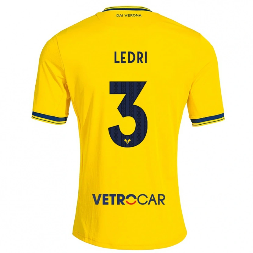 Danxen Homme Maillot Michela Ledri #3 Jaune Rouge Tenues Extérieur 2026/27 T-Shirt
