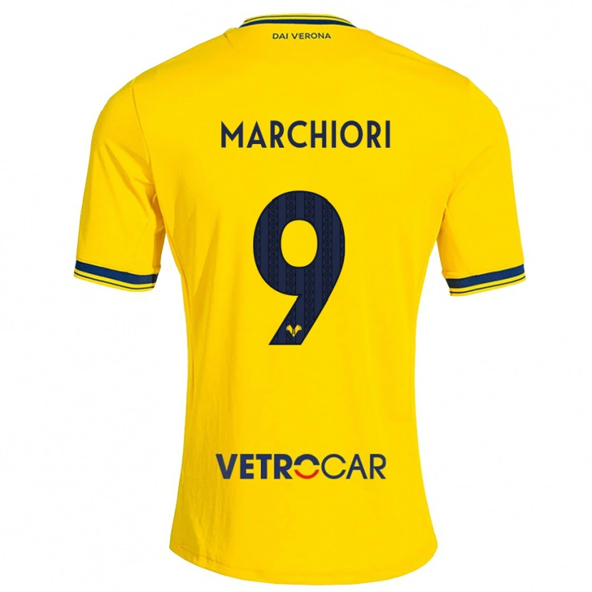 Danxen Homme Maillot Giorgia Marchiori #9 Jaune Rouge Tenues Extérieur 2026/27 T-Shirt