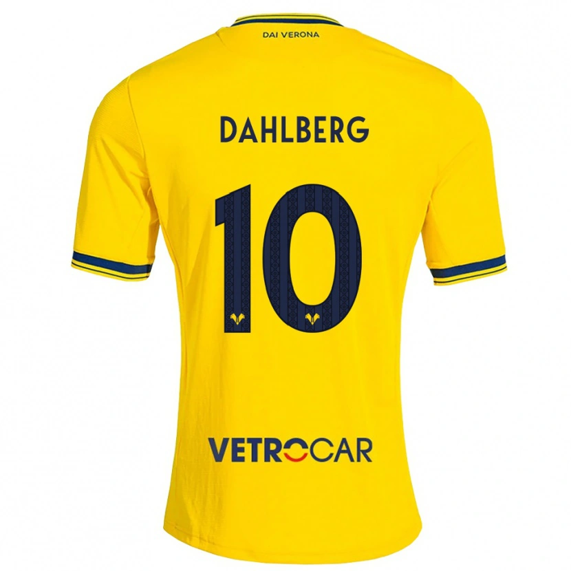 Danxen Homme Maillot Jonna Dahlberg #10 Jaune Rouge Tenues Extérieur 2026/27 T-Shirt