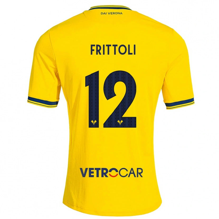 Danxen Homme Maillot Riccardo Frittoli #12 Jaune Rouge Tenues Extérieur 2026/27 T-Shirt