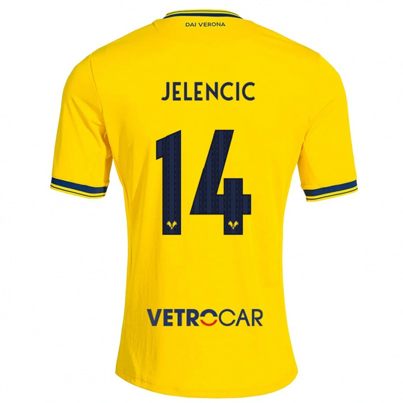 Danxen Homme Maillot Ana Jelencic #14 Jaune Rouge Tenues Extérieur 2026/27 T-Shirt