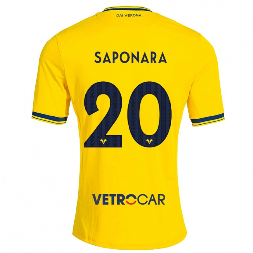 Danxen Homme Maillot Riccardo Saponara #20 Jaune Rouge Tenues Extérieur 2026/27 T-Shirt