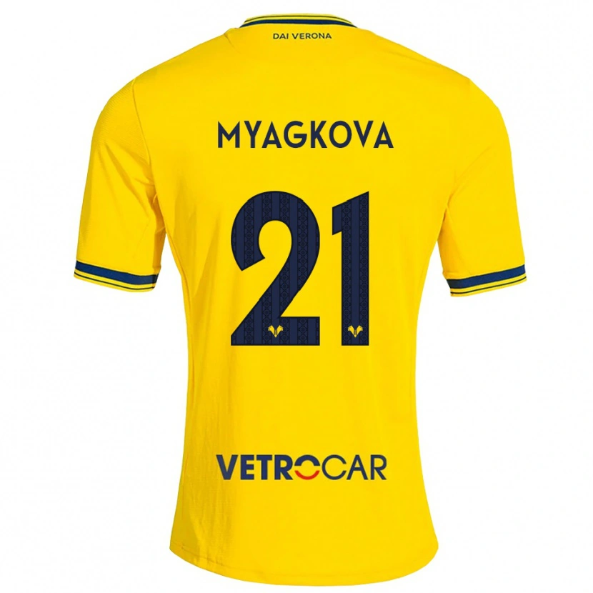 Danxen Homme Maillot Alina Myagkova #21 Jaune Rouge Tenues Extérieur 2026/27 T-Shirt