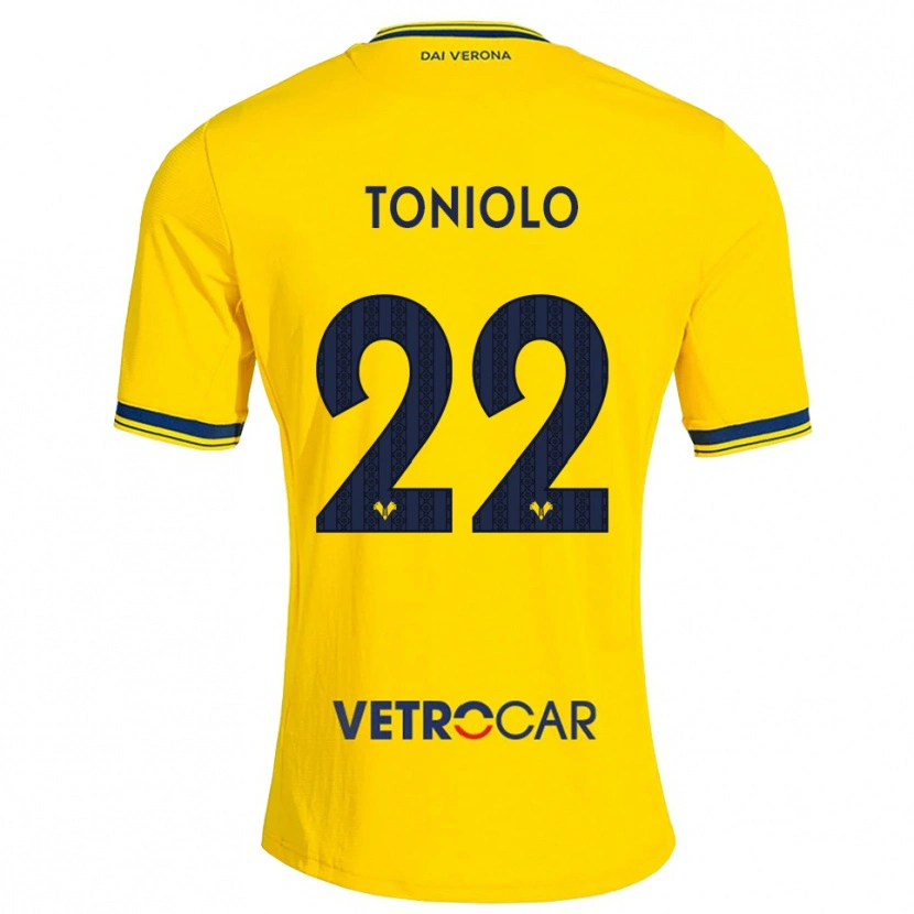 Danxen Homme Maillot Giacomo Toniolo #22 Jaune Rouge Tenues Extérieur 2026/27 T-Shirt
