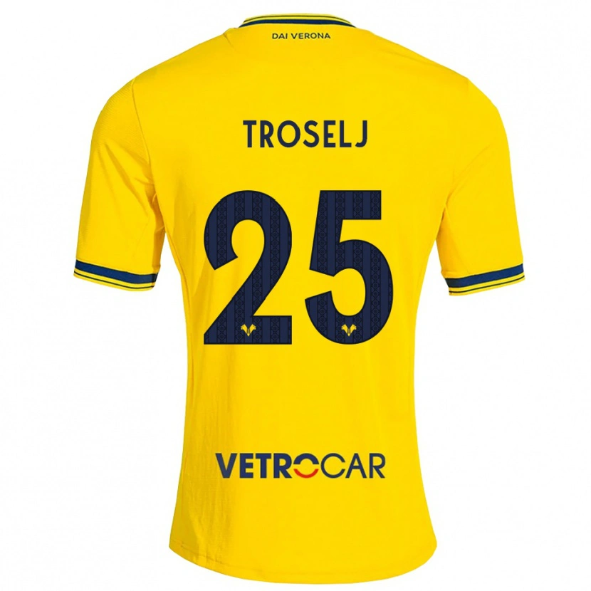 Danxen Homme Maillot Ethan Troselj #25 Jaune Rouge Tenues Extérieur 2026/27 T-Shirt