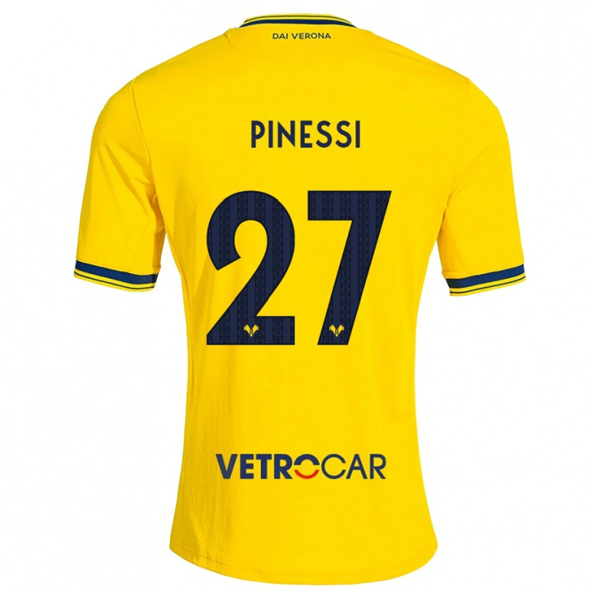 Danxen Homme Maillot Riccardo Pinessi #27 Jaune Rouge Tenues Extérieur 2026/27 T-Shirt
