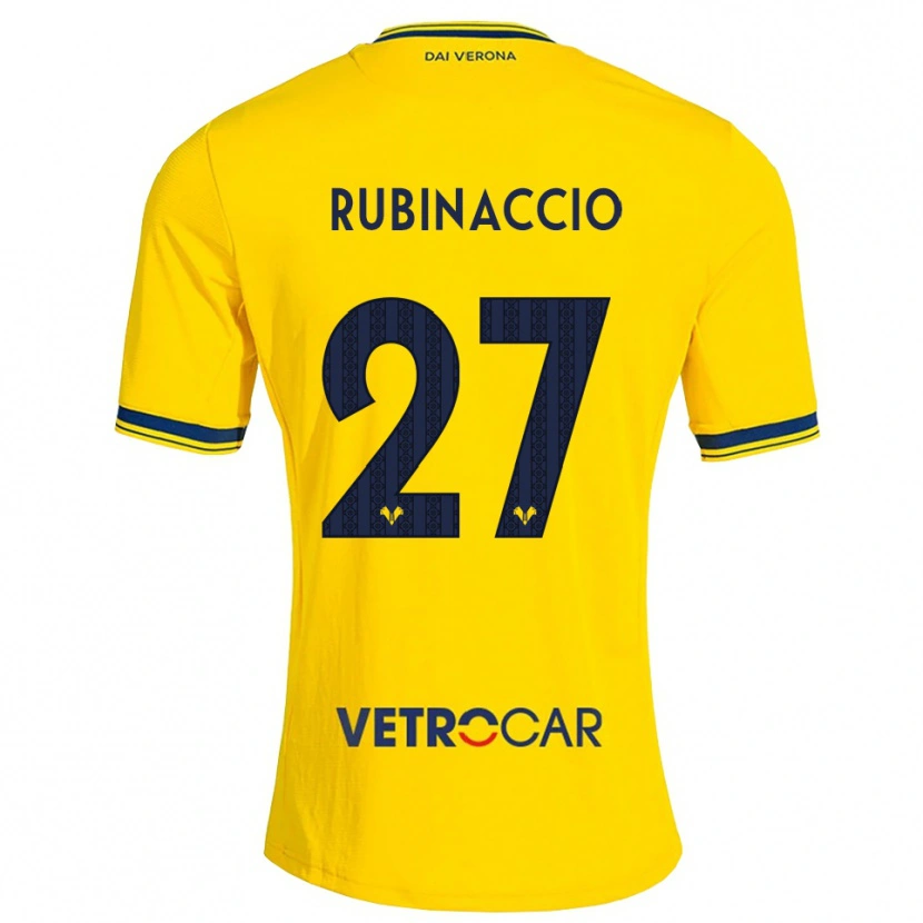 Danxen Homme Maillot Nikol Rubinaccio #27 Jaune Rouge Tenues Extérieur 2026/27 T-Shirt