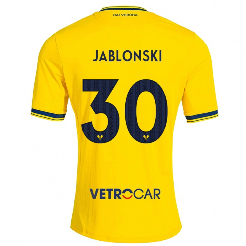 Danxen Homme Maillot Darvin Jablonski #30 Jaune Rouge Tenues Extérieur 2026/27 T-Shirt