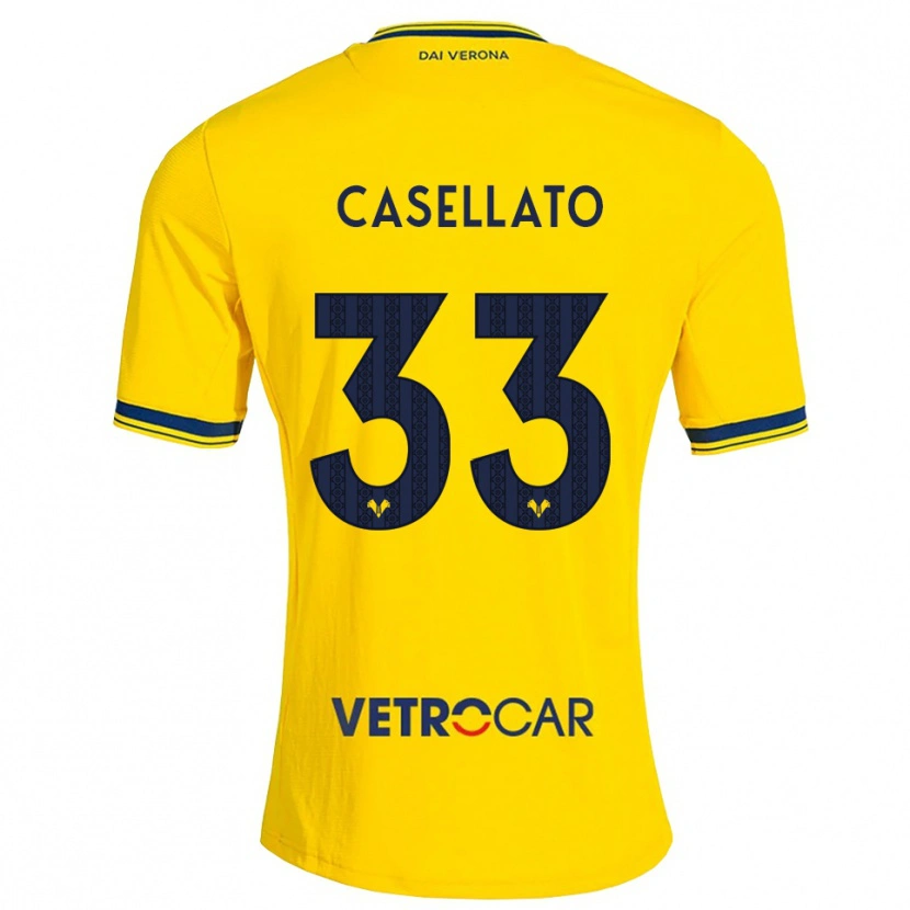 Danxen Homme Maillot Elisa Casellato #33 Jaune Rouge Tenues Extérieur 2026/27 T-Shirt
