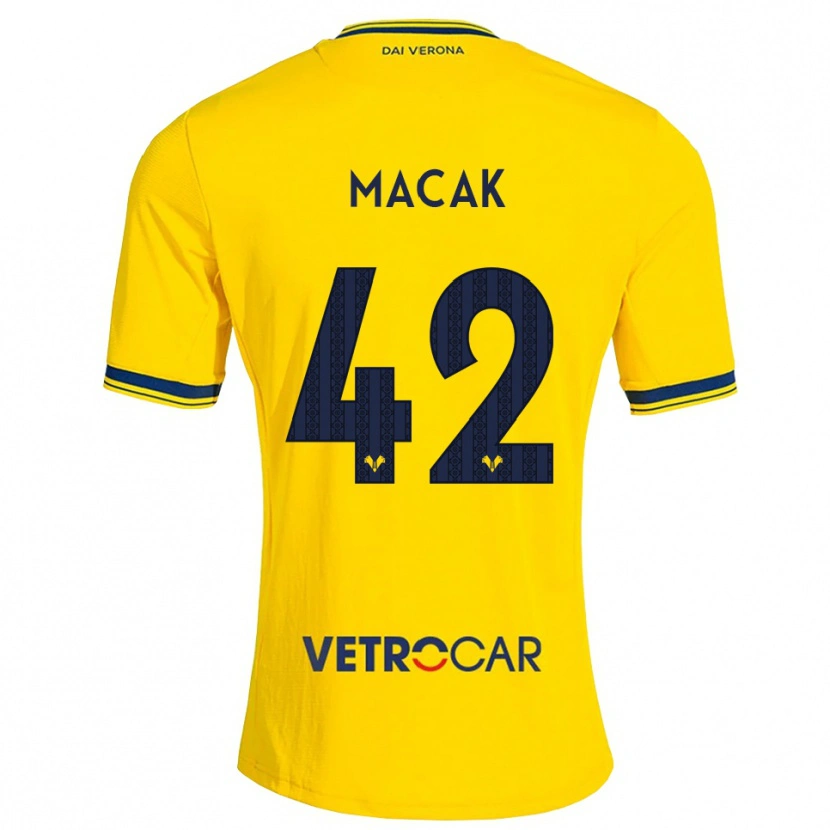 Danxen Homme Maillot Tian Macak #42 Jaune Rouge Tenues Extérieur 2026/27 T-Shirt