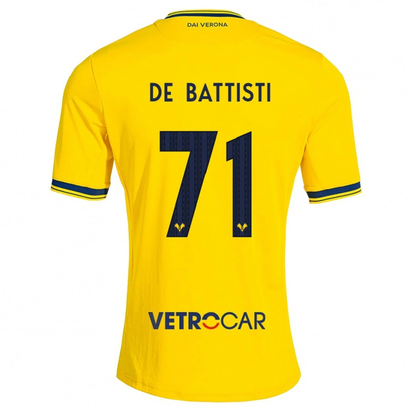 Danxen Homme Maillot Davide De Battisti #71 Jaune Rouge Tenues Extérieur 2026/27 T-Shirt