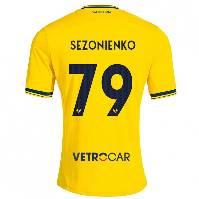 Danxen Homme Maillot Kacper Sezonienko #79 Jaune Rouge Tenues Extérieur 2026/27 T-Shirt