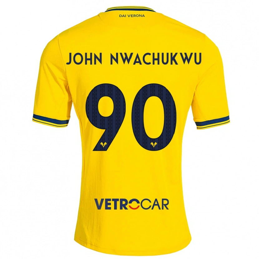 Danxen Homme Maillot Samuel John Nwachukwu #90 Jaune Rouge Tenues Extérieur 2026/27 T-Shirt