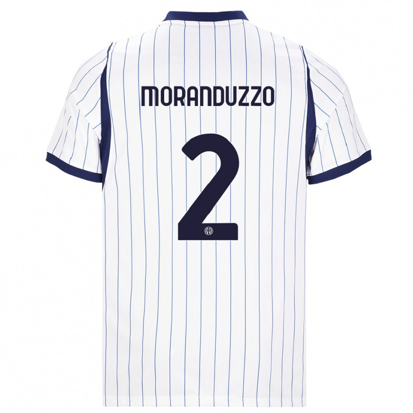 Danxen Homme Maillot Nicolo Moranduzzo #2 Blanc Bleu Marine Tenues Extérieur 2026/27 T-Shirt