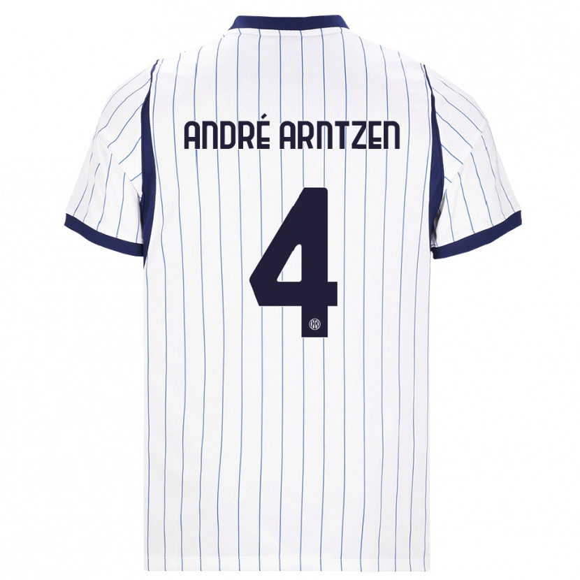 Danxen Homme Maillot Matheo André Arntzen #4 Blanc Bleu Marine Tenues Extérieur 2026/27 T-Shirt