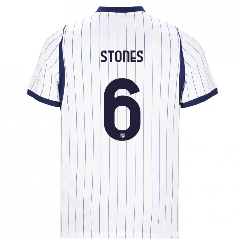 Danxen Homme Maillot John Stones #6 Blanc Bleu Marine Tenues Extérieur 2026/27 T-Shirt