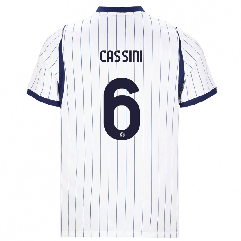 Danxen Homme Maillot Tommaso Cassini #6 Blanc Bleu Marine Tenues Extérieur 2026/27 T-Shirt