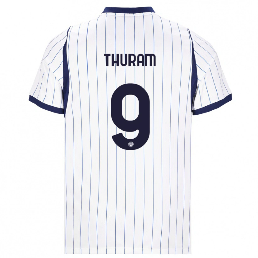 Danxen Homme Maillot Marcus Thuram #9 Blanc Bleu Marine Tenues Extérieur 2026/27 T-Shirt
