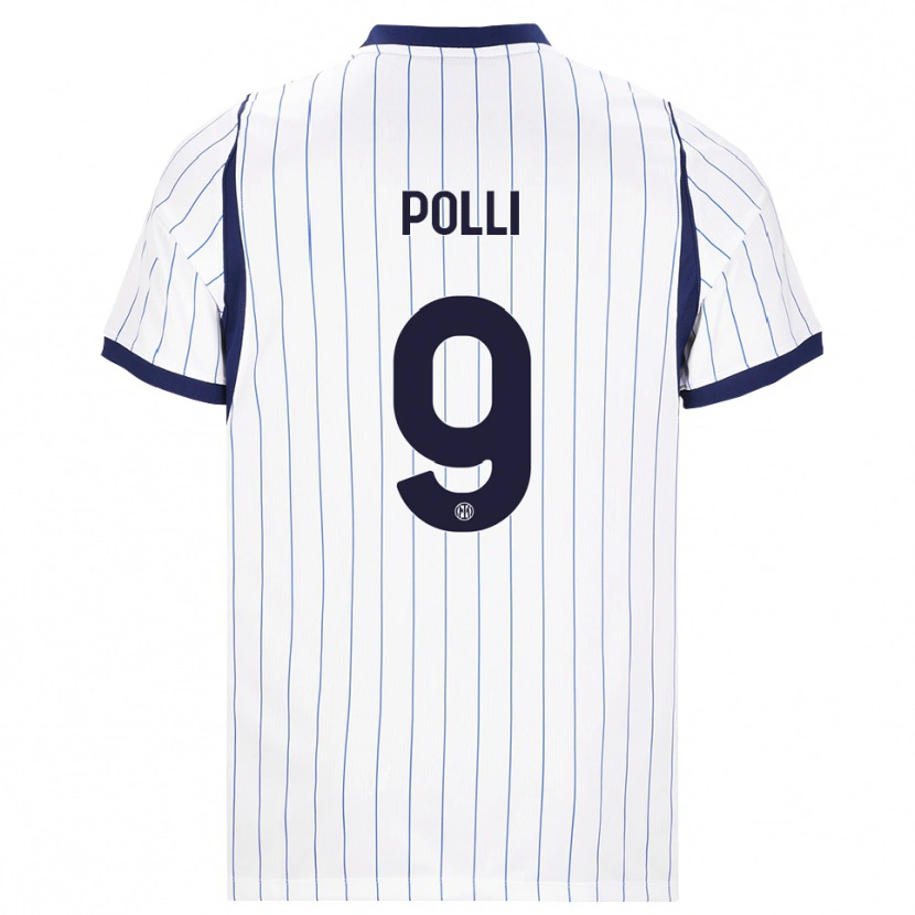 Danxen Homme Maillot Elisa Polli #9 Blanc Bleu Marine Tenues Extérieur 2026/27 T-Shirt