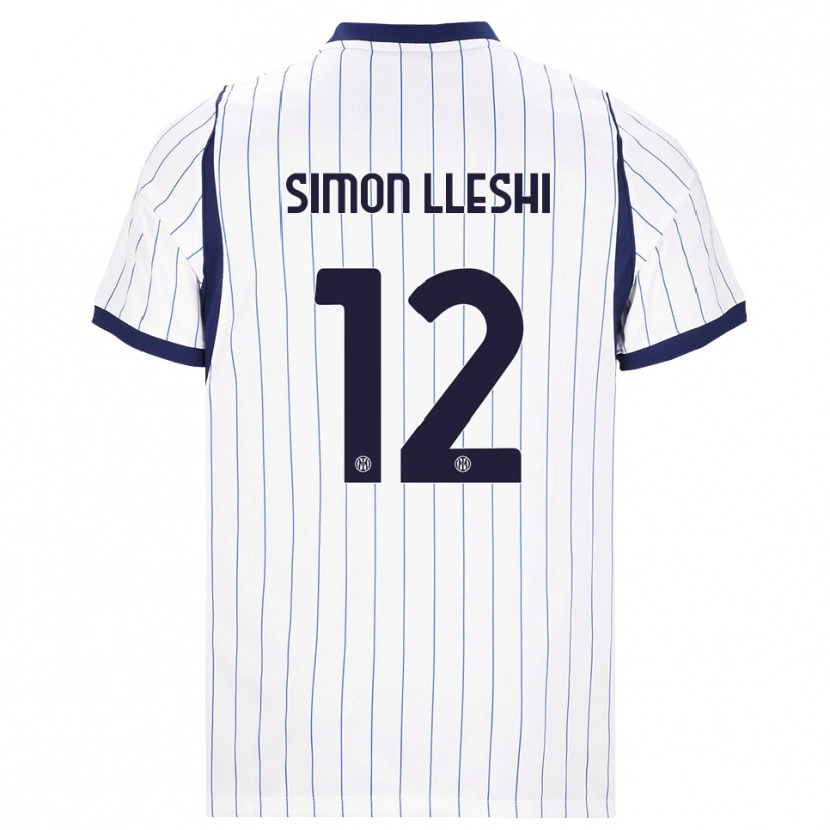 Danxen Homme Maillot Simon Lleshi #12 Blanc Bleu Marine Tenues Extérieur 2026/27 T-Shirt
