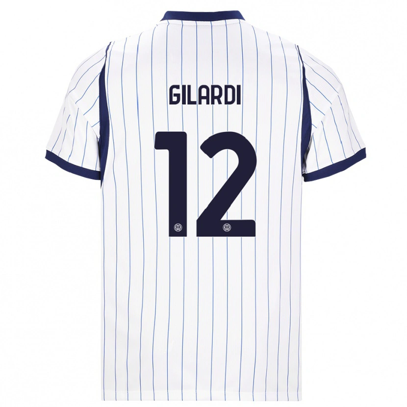Danxen Homme Maillot Astrid Gilardi #12 Blanc Bleu Marine Tenues Extérieur 2026/27 T-Shirt