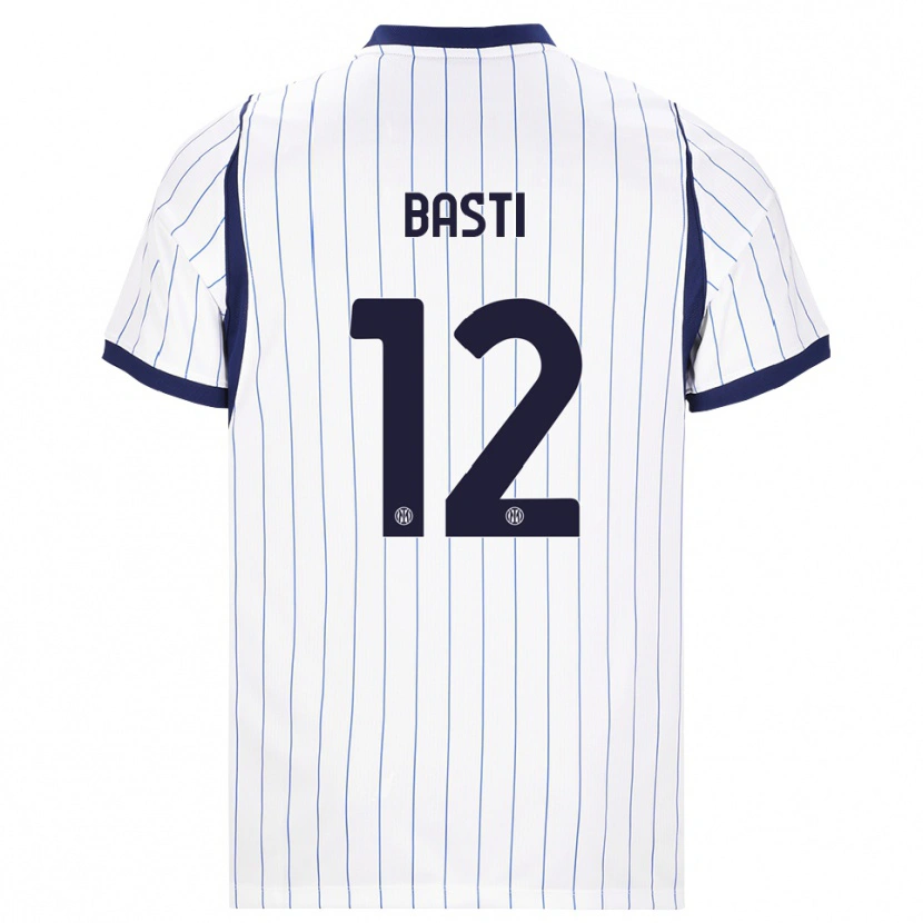 Danxen Homme Maillot Matteo Basti #12 Blanc Bleu Marine Tenues Extérieur 2026/27 T-Shirt
