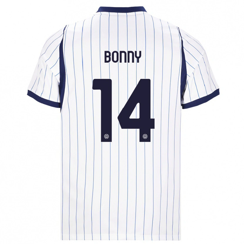 Danxen Homme Maillot Ange-Yoan Bonny #14 Blanc Bleu Marine Tenues Extérieur 2026/27 T-Shirt