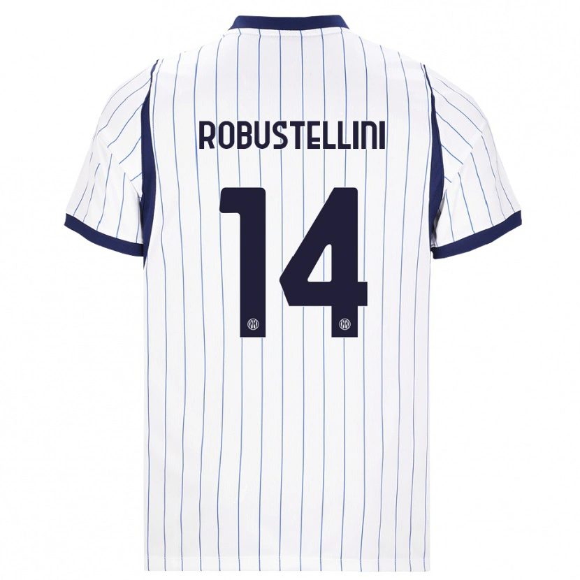 Danxen Homme Maillot Chiara Robustellini #14 Blanc Bleu Marine Tenues Extérieur 2026/27 T-Shirt