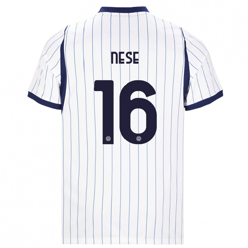 Danxen Homme Maillot Alessio Nese #16 Blanc Bleu Marine Tenues Extérieur 2026/27 T-Shirt