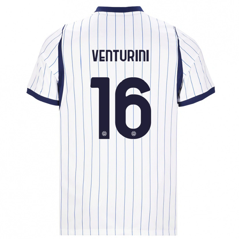 Danxen Homme Maillot Matteo Venturini #16 Blanc Bleu Marine Tenues Extérieur 2026/27 T-Shirt