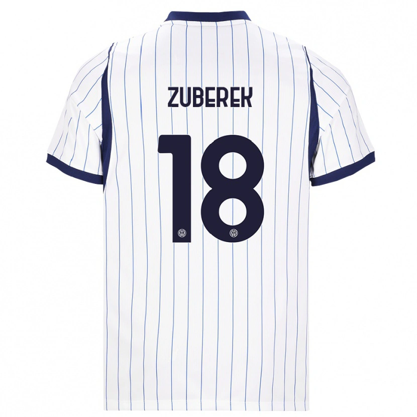 Danxen Homme Maillot Jan Zuberek #18 Blanc Bleu Marine Tenues Extérieur 2026/27 T-Shirt