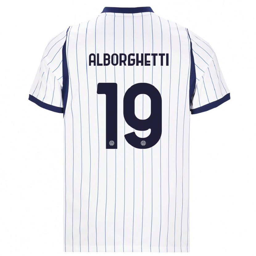 Danxen Homme Maillot Lisa Alborghetti #19 Blanc Bleu Marine Tenues Extérieur 2026/27 T-Shirt