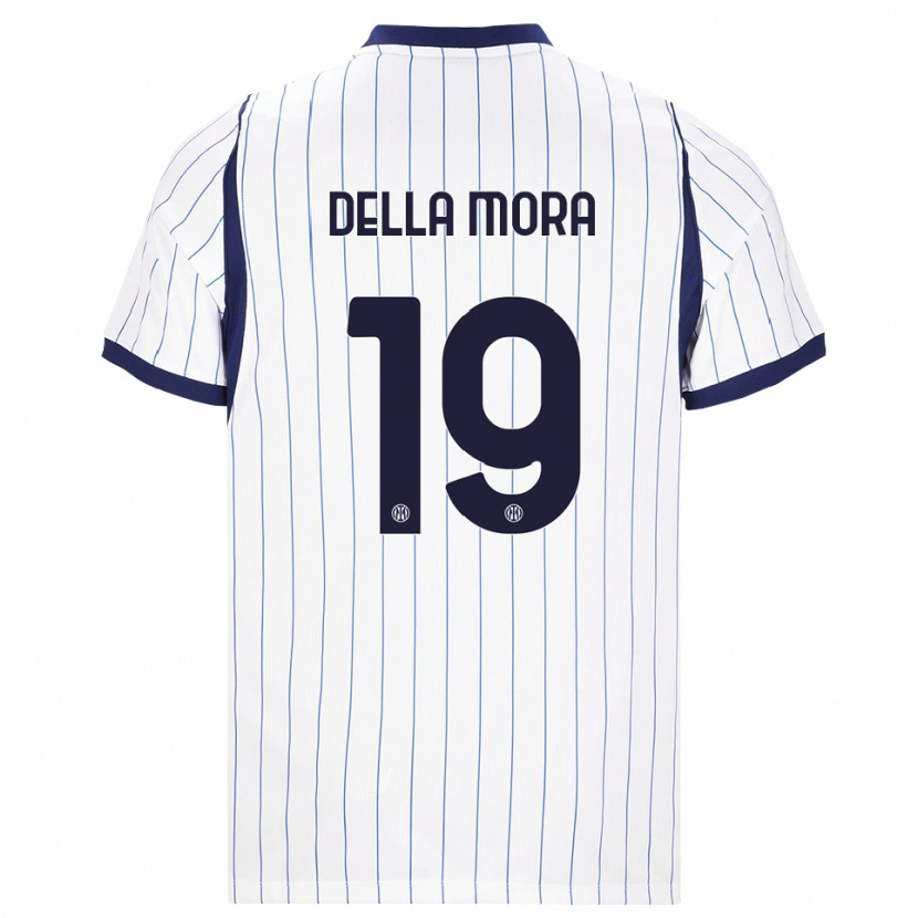 Danxen Homme Maillot Tommaso Della Mora #19 Blanc Bleu Marine Tenues Extérieur 2026/27 T-Shirt
