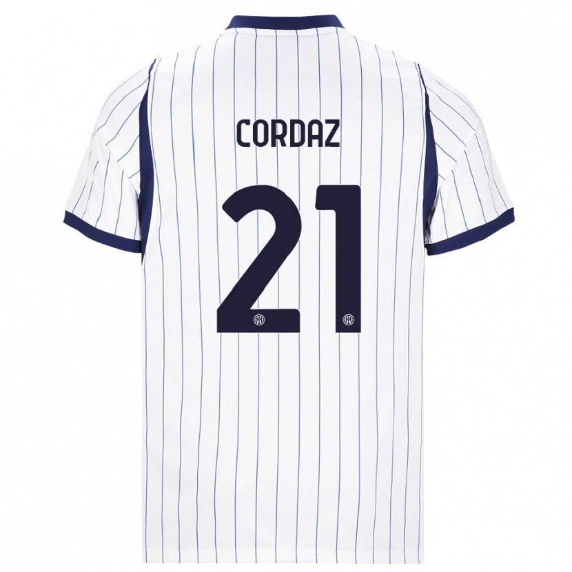 Danxen Homme Maillot Alex Cordaz #21 Blanc Bleu Marine Tenues Extérieur 2026/27 T-Shirt
